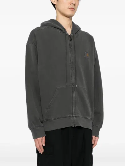 Carhartt Wip Unisex Hooded Nelson Jacket In 98gd Charcoal (garment Dyed)