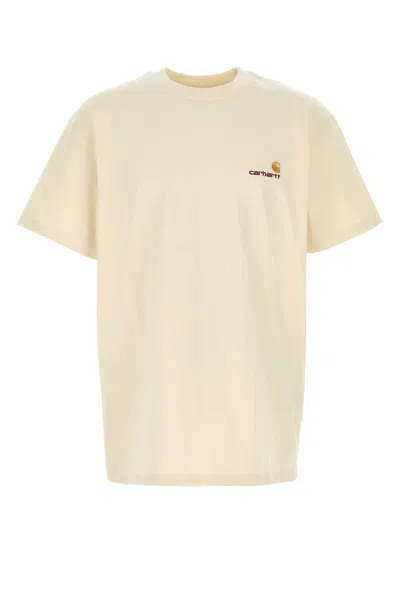 Carhartt Wip Unisex Short-sleeve Cotton T-shirt With American Script Logo In Yellow