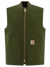 Carhartt Wip Vest Jacket With Patch Logo In Green