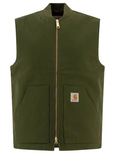 Carhartt Wip Vest Jacket With Patch Logo In Green