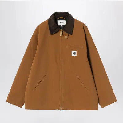 Carhartt Long-sleeved Zip-up Jacket In Brown
