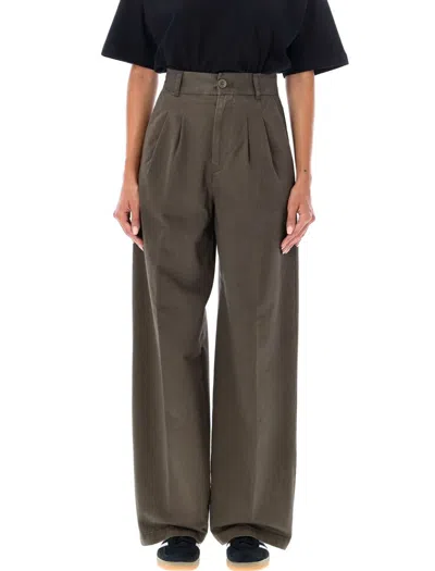 Carhartt Leola High Waist Wide Leg Trousers In Brown