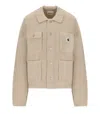 Carhartt Ribbed Knit Cardigan With Shirt Collar And Front Pockets In Multi