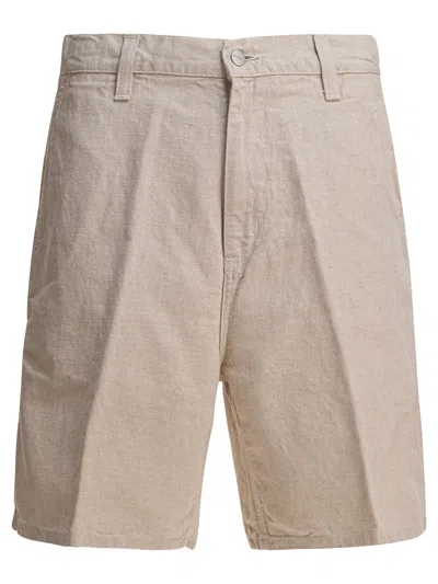 Carhartt Walter Single Knee Shorts Beige In Neutral