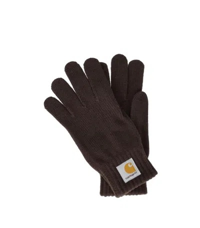 Carhartt Wip Watch Palisander Gloves In Brown