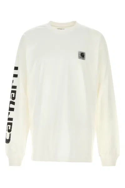 Carhartt Wip White Cotton L/s Archive Script T-shirt