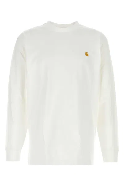 CARHARTT CARHARTT WIP WHITE COTTON L/S CHASE T-SHIRT