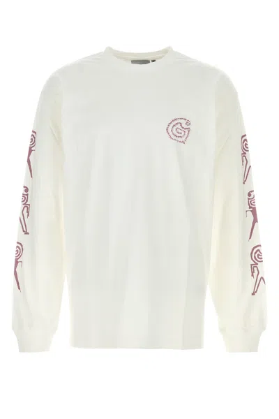 Carhartt Long Sleeve Crew Neck Graphic Print T-shirt In White