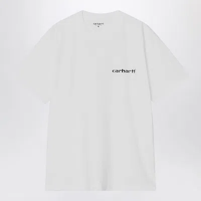 CARHARTT CARHARTT WIP WHITE COTTON S/S CAPS TSHIRT