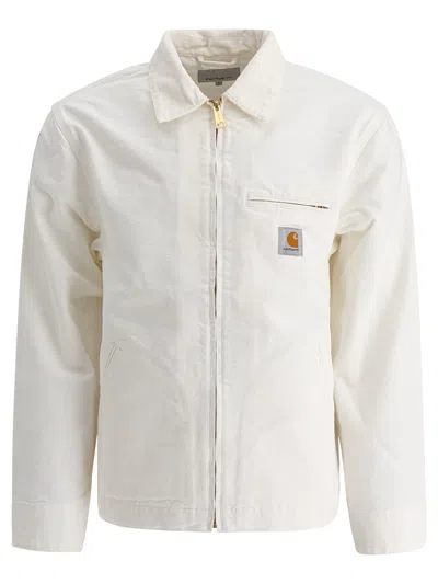 Carhartt Wip White Organic Cotton Jacket In Neutral
