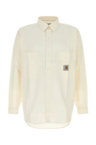 CARHARTT L/S IRWIN SHIRT IN POPELINE BIANCO  UOMO