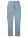 Carhartt Logo-patch Cargo-pocket Jeans In Blue
