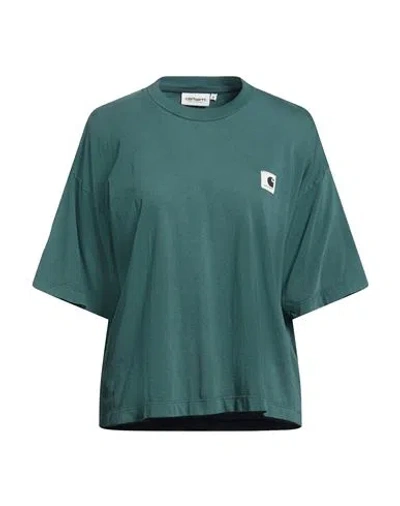 Carhartt Wip Woman T-shirt Dark Green Size M Organic Cotton