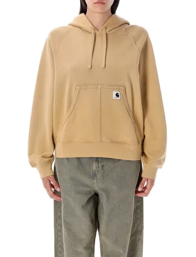 Carhartt Wip Women's Balloon Fit Drawstring Hooded Sweatshirt - Size S In Dusty H Brown