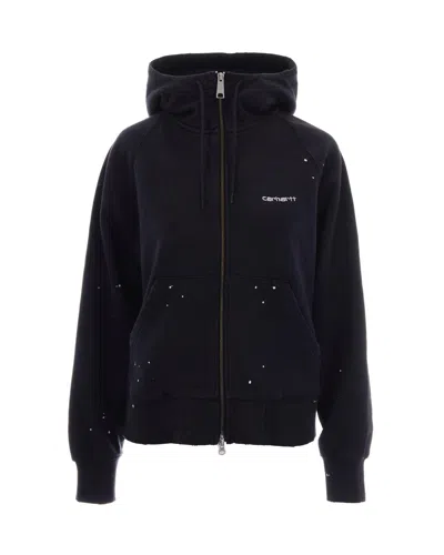 Carhartt Wip Women's Paint-splatter Zip-up Hoodie In Black