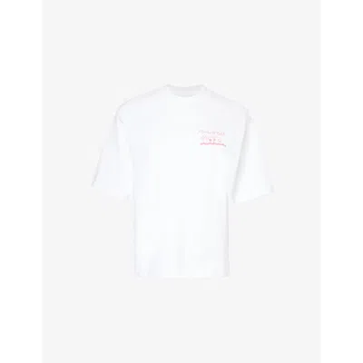 Carhartt Wip Womens White Charm Pink Kainosho Graphic-print Cotton-jersey T-shirt