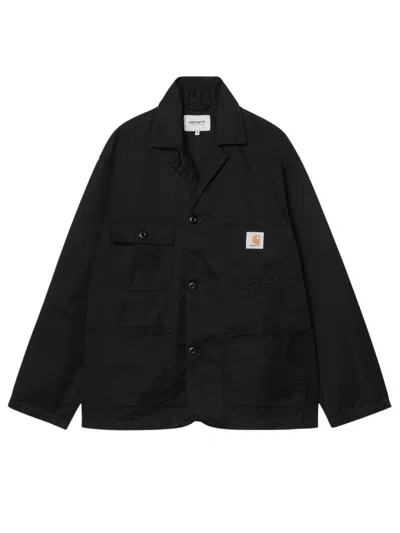 Carhartt Wip Workwear Cotton Canvas Coat In Black