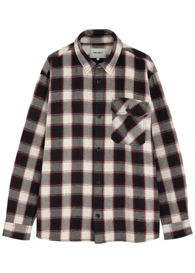 Carhartt Wip Written Checked Cotton Overshirt In Black