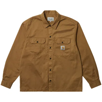 Pre-owned Carhartt Wip X Palace Long-sleeve Master Shirt 'hamilton Brown'
