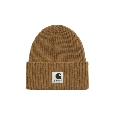 Pre-owned Carhartt Wip X Sacai Beanie 'beige' In Tan