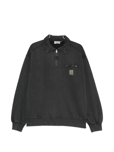Carhartt Wip Zip Collar Ribbed Jacket In Gray