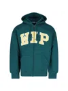 Carhartt Drawstring Hood Kangaroo Pocket Ribbed Cuffs In Green
