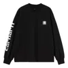 Carhartt W' L/s Archive Script T-shirt In Black