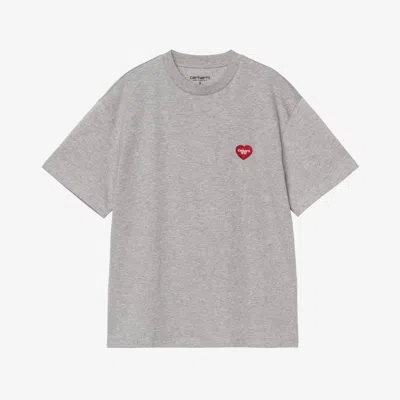 Carhartt Wmns Short Sleeve Heart Patch T-shirt In Gray