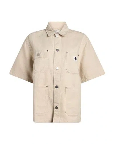 Carhartt Woman Jacket Beige Size Xs Cotton, Linen