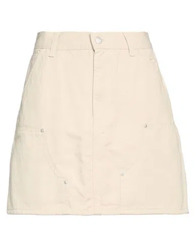 Carhartt Woman Mini Skirt Beige Size S Cotton In Neutral