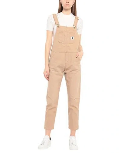 Carhartt Woman Overalls Sand Size Xs Cotton, Elastane In Beige
