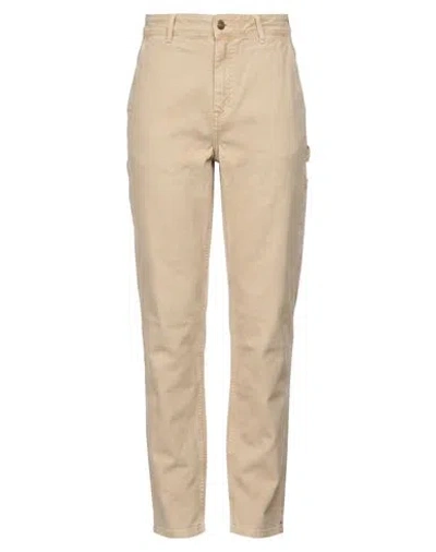 Carhartt Woman Pants Beige Size 30 Cotton, Elastane In Brown