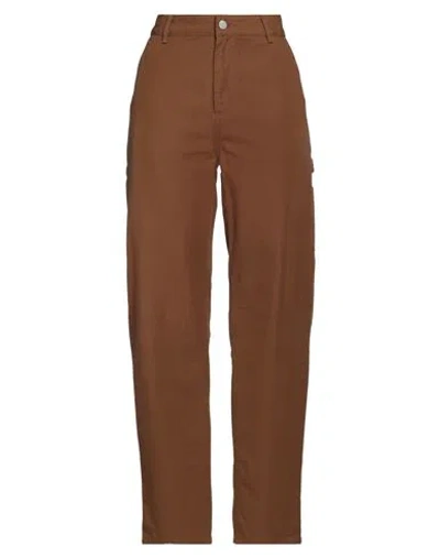 Carhartt Woman Pants Brown Size 28 Cotton In Deep H Brown