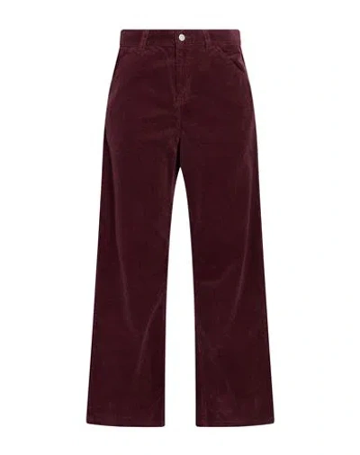 Carhartt Woman Pants Burgundy Size 28 Cotton In Red