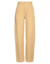 Carhartt Woman Pants Marigold Size 24 Cotton In Yellow