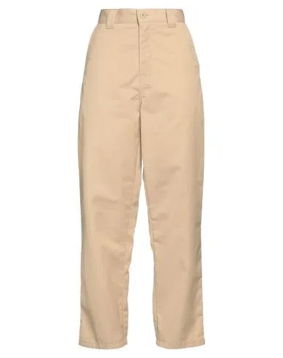 Carhartt Woman Pants Sand Size 27 Polyester, Cotton In Beige