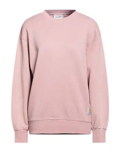 Carhartt Woman Sweatshirt Antique Rose Size Xs Cotton In Pink