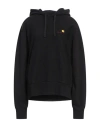 Carhartt Woman Sweatshirt Black Size M Cotton, Polyester, Elastane In Black