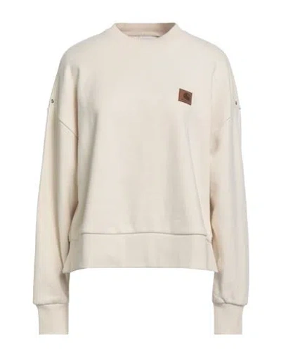 Carhartt Woman Sweatshirt Cream Size M Cotton, Polyester, Elastane