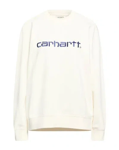 Carhartt Woman Sweatshirt White Size S Cotton, Polyester In Neutral