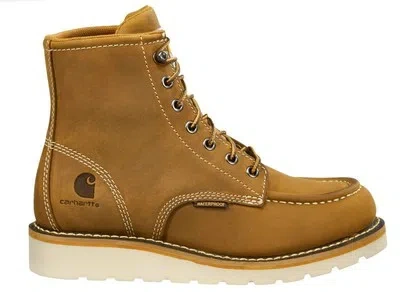 Pre-owned Carhartt Women's 6" Toe Wedge Steel Toe Waterproof Work Boot Brown - In Dark Bison Oil Tanned