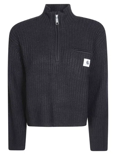 Carhartt Women's Acrylic Detroit Half-zip Sweater In Nero