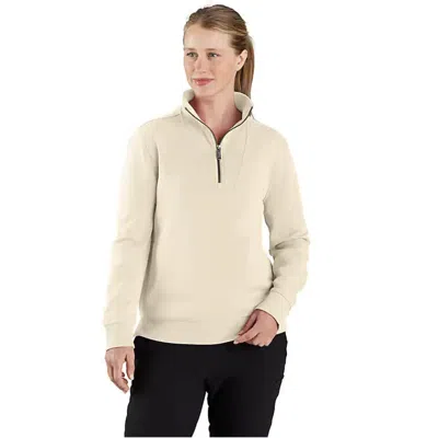 Carhartt Women's  Tencel Fiber Series Sweatshirt Ivory Relaxed Fit 1/2 Zip Jax354 In Neutral