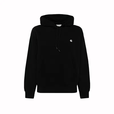 Pre-owned Carhartt Women's  Wip Casey Hooded Sweatshirt In Black/silver