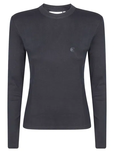 Carhartt Women's -style Philipa Long-sleeve Cotton-blend T-shirt In Nero