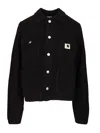 Carhartt Cardigan With Collared Design And Pockets In Black