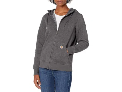 Carhartt Women's Regular Clarksburg Full Zip Hoodie Women's Sweater Carbon Heather: Xl In Gray