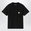 Carhartt Black Cotton T-shirt With Front Pocket In Black