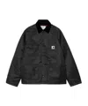 Carhartt Wip Alumni Chore Coat Jacket In Black Nylon In Black