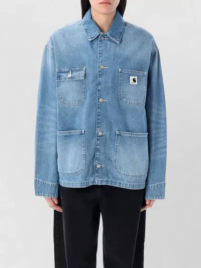 Carhartt Womens Denim Coat Michigan Long Sleeves In Blue